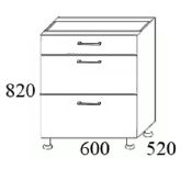 Szafka kuchenna stojąca z szufladami MKS11 60x52x82h